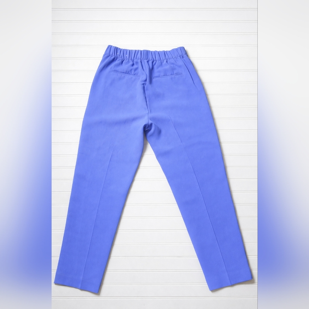 Ann Taylor Pull On Cropped Blue Purple High Rise Dress Pant M - Picture 3 of 6